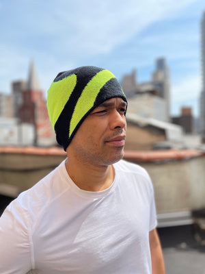 https://soulbeanie.com. Swirl Neon Black Beanie. Swirlin' with Neon and Black. All seasons beanie 100% Soft Acrylic Imported