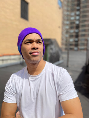 https://soulbeanie.com. Swirl Purple Blue Beanie.Swirlin' Purple and Blue. All seasons beanie 100% Soft Acrylic Imported