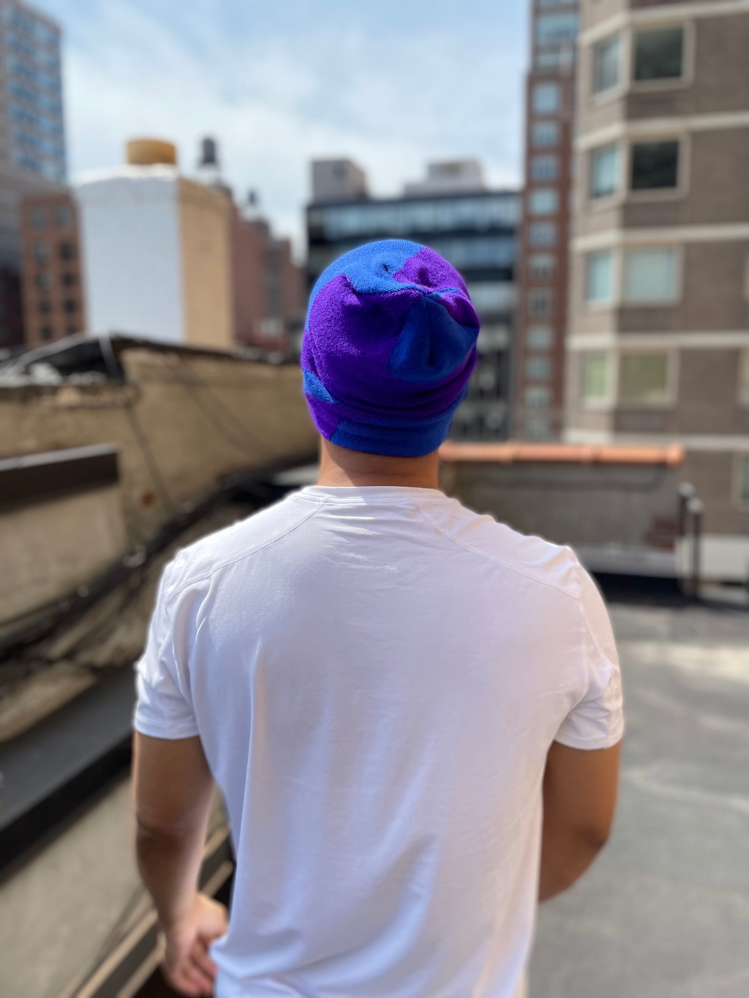 https://soulbeanie.com. Swirl Purple Blue Beanie.Swirlin' Purple and Blue. All seasons beanie 100% Soft Acrylic Imported