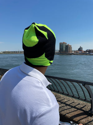 https://soulbeanie.com. Swirl Neon Black Beanie. Swirlin' with Neon and Black. All seasons beanie 100% Soft Acrylic Imported