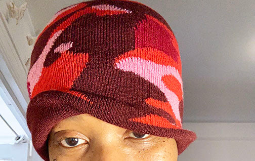 https://soulbeanie.com. Seductive Red Fire Camo Beanie. A perfect blend of harmonious reds with a pop! .All seasons beanie .Camouflage.100% Soft Acrylic Imported