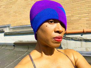 Swirl Purple Blue Beanie