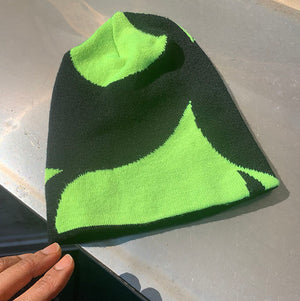 https://soulbeanie.com. Swirl Neon Black Beanie. Swirlin' with Neon and Black. All seasons beanie 100% Soft Acrylic Imported