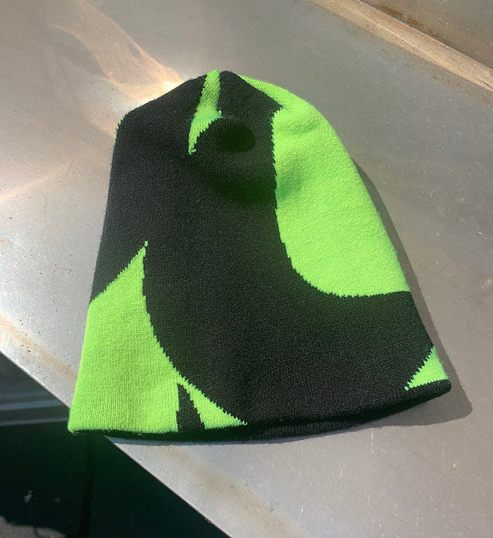 https://soulbeanie.com. Swirl Neon Black Beanie. Swirlin' with Neon and Black. All seasons beanie 100% Soft Acrylic Imported